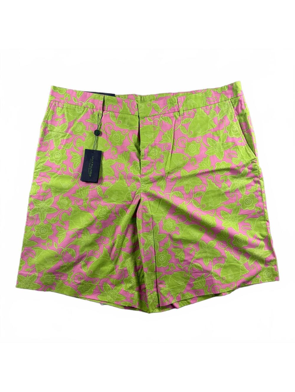 NWT Lilly Pulitzer Mens Everglades Short Size 40 Hibiscus Pin Mimosas Pink Green